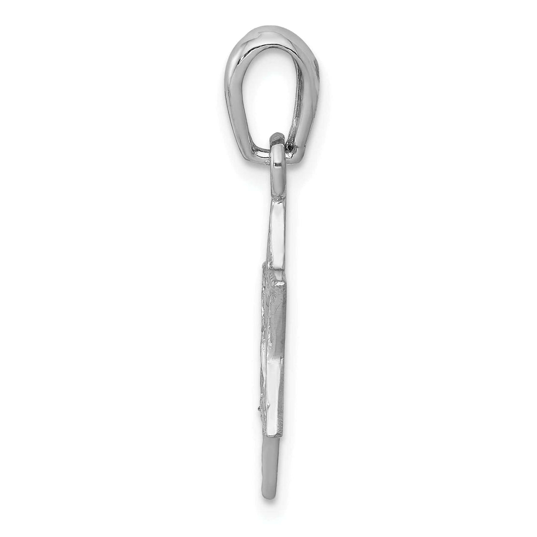 Lovely Rita's Pendants & Charms 14K White Gold Rhodium Polished Finish Solid Star of David Pendant