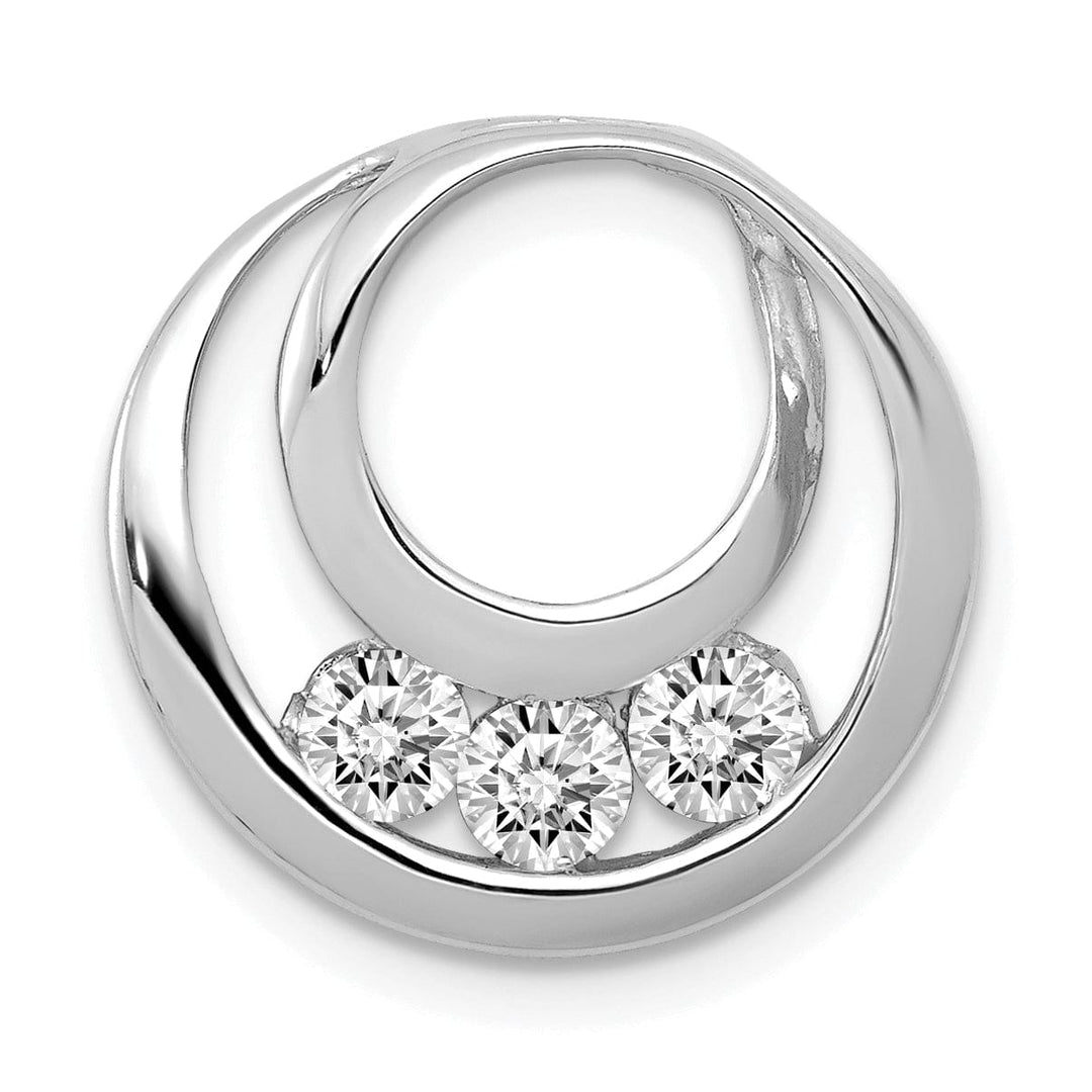 Lovely Rita's Pendants & Charms 14k White Gold Round Three Stone Diamond Pendant