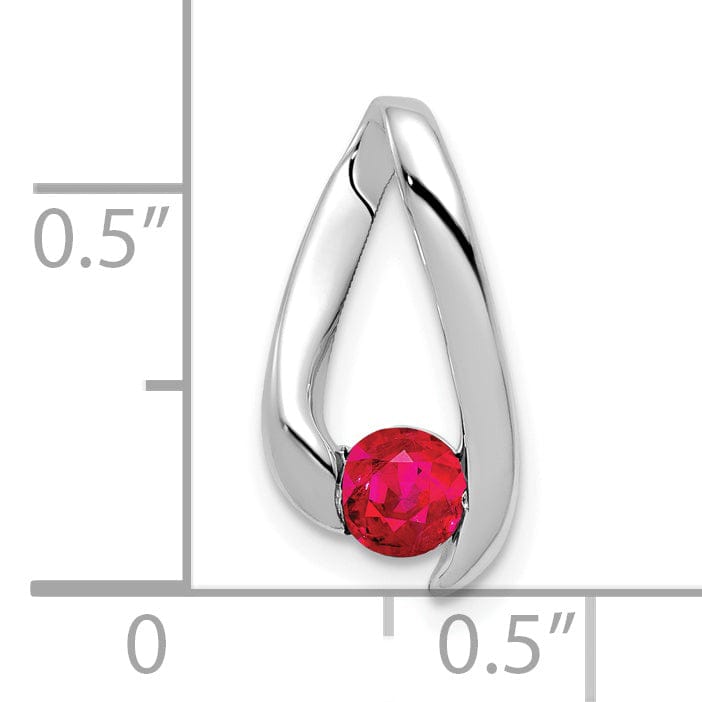 Lovely Rita's Pendants & Charms 14k White Gold Ruby Diamond Pendant