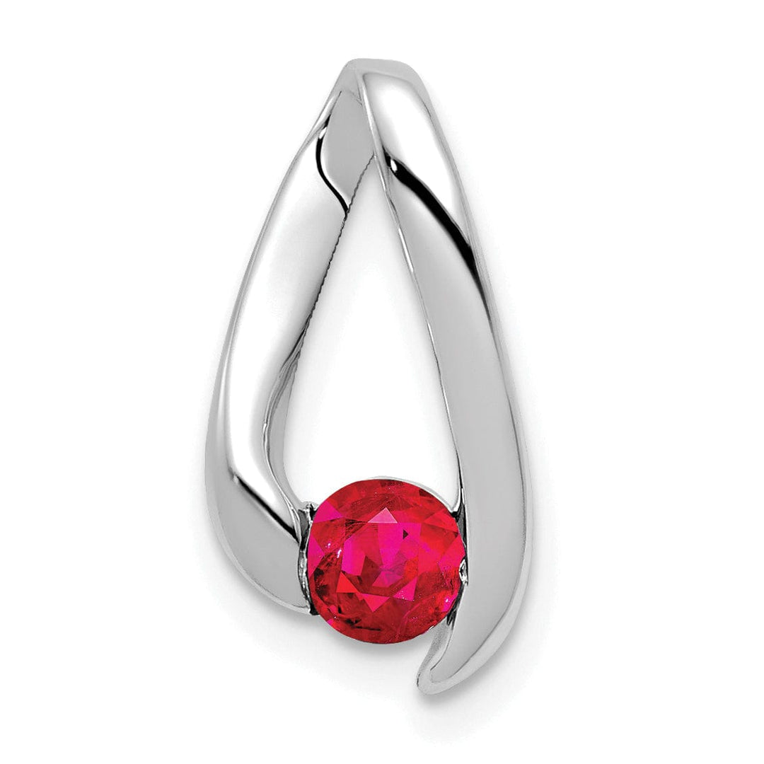Lovely Rita's Pendants & Charms 14k White Gold Ruby Diamond Pendant