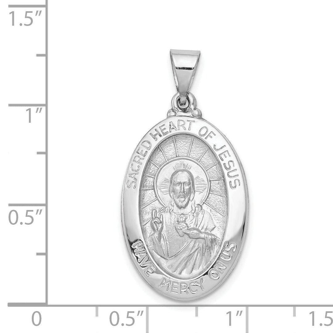 Lovely Rita's Pendants & Charms 14K White Gold Sacred Heart of Jesus Medal Pendant