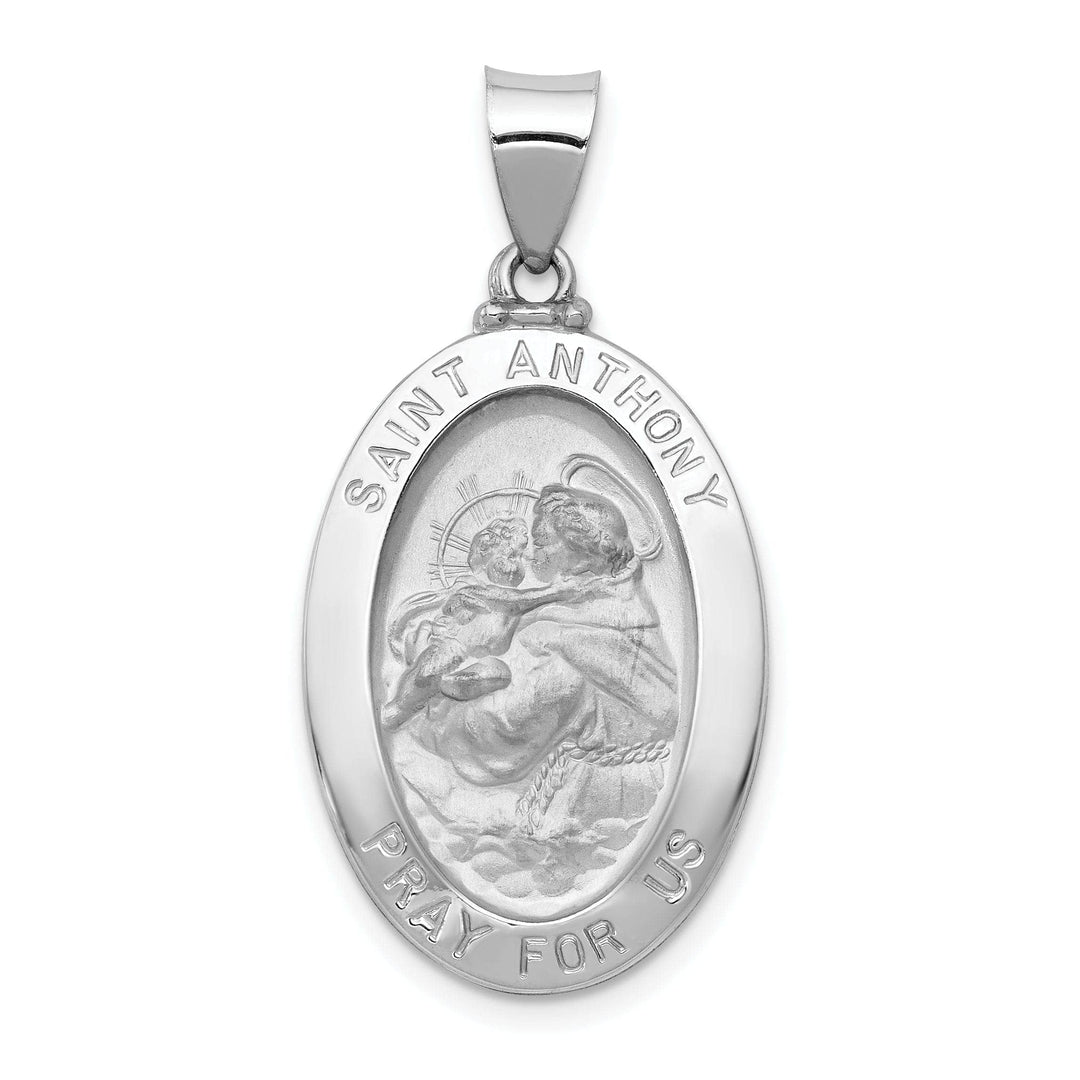 Lovely Rita's Pendants & Charms 14k White Gold Saint Anthony Medal Pendant