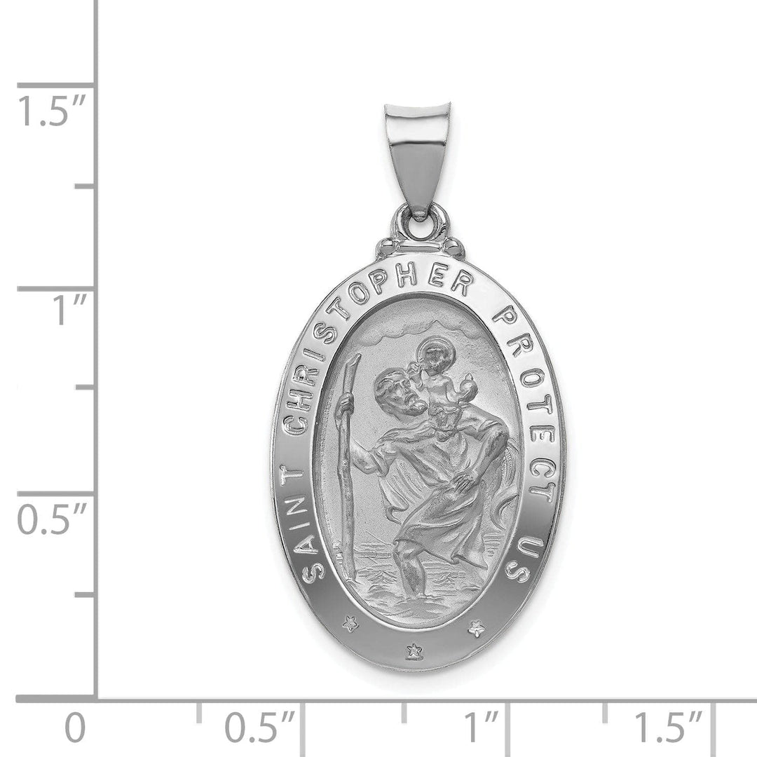 Lovely Rita's Pendants & Charms 14k White Gold Saint Christopher Medal Pendant
