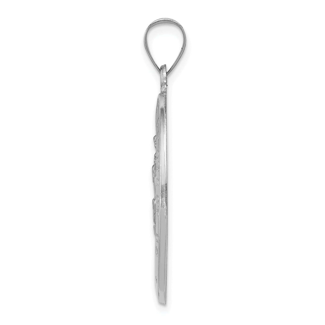 Lovely Rita's Pendants & Charms 14k White Gold Saint Christopher Medal Pendant