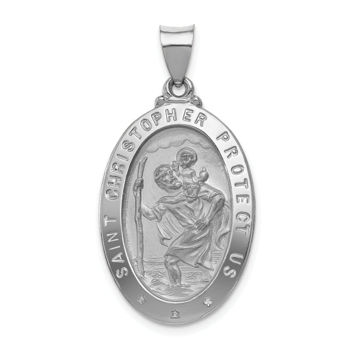Lovely Rita's Pendants & Charms 14k White Gold Saint Christopher Medal Pendant