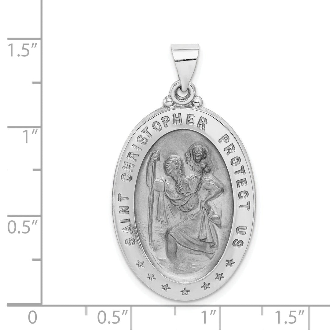 Lovely Rita's Pendants & Charms 14k White Gold Saint Christopher Medal Pendant