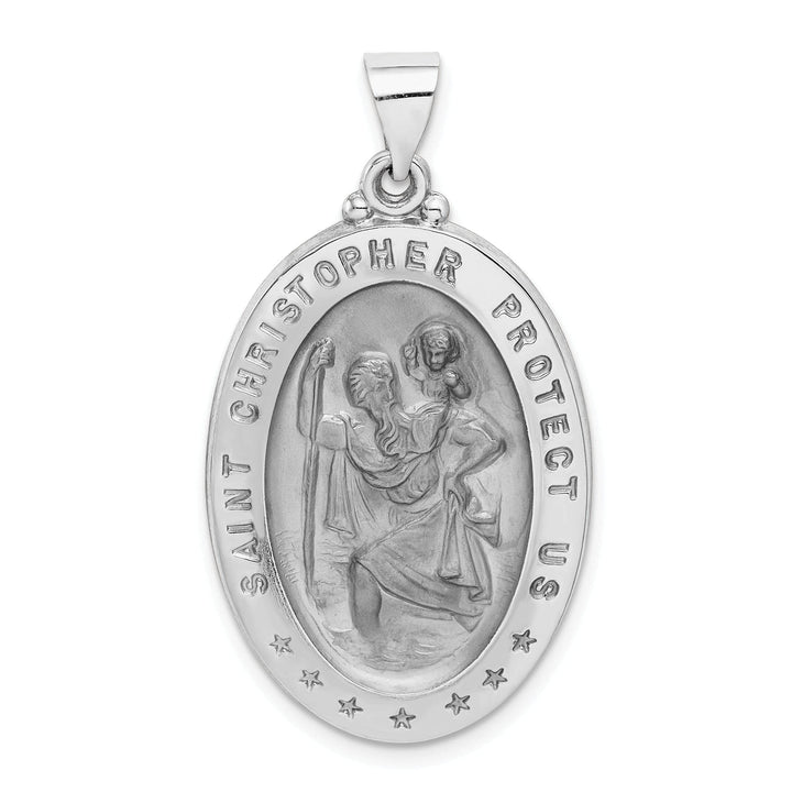 Lovely Rita's Pendants & Charms 14k White Gold Saint Christopher Medal Pendant