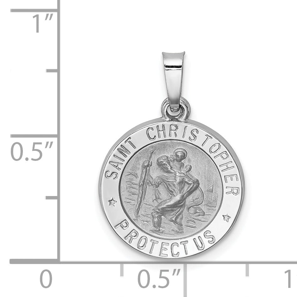 Lovely Rita's Pendants & Charms 14k White Gold Saint Christopher Medal Pendant