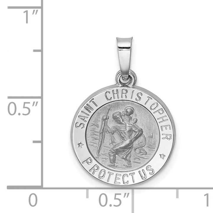 Lovely Rita's Pendants & Charms 14k White Gold Saint Christopher Medal Pendant