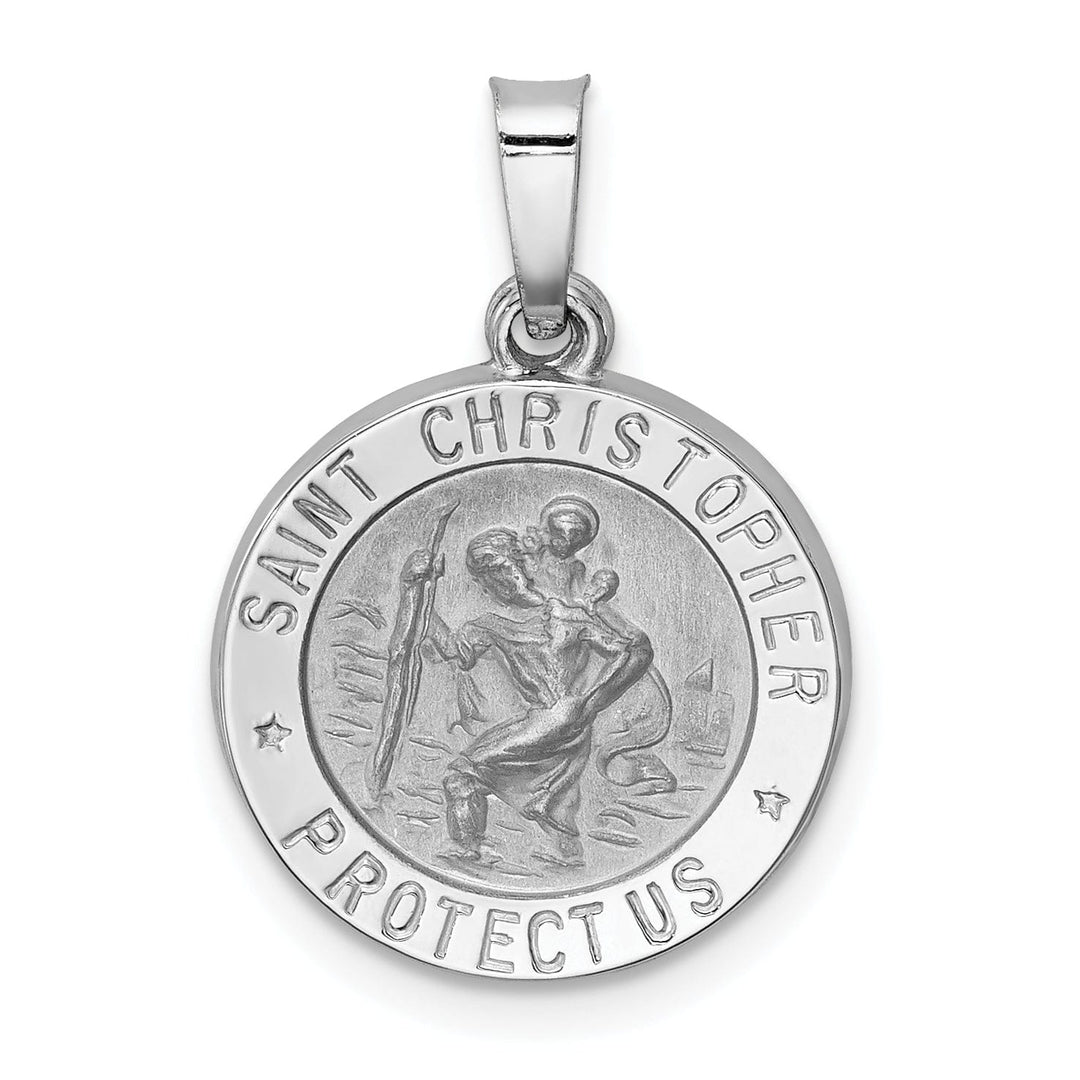 Lovely Rita's Pendants & Charms 14k White Gold Saint Christopher Medal Pendant
