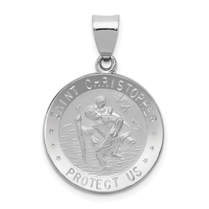 Lovely Rita's Pendants & Charms 14k White Gold Saint Christopher Medal Pendant