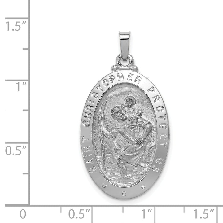 Lovely Rita's Pendants & Charms 14k White Gold Saint Christopher Medal Pendant