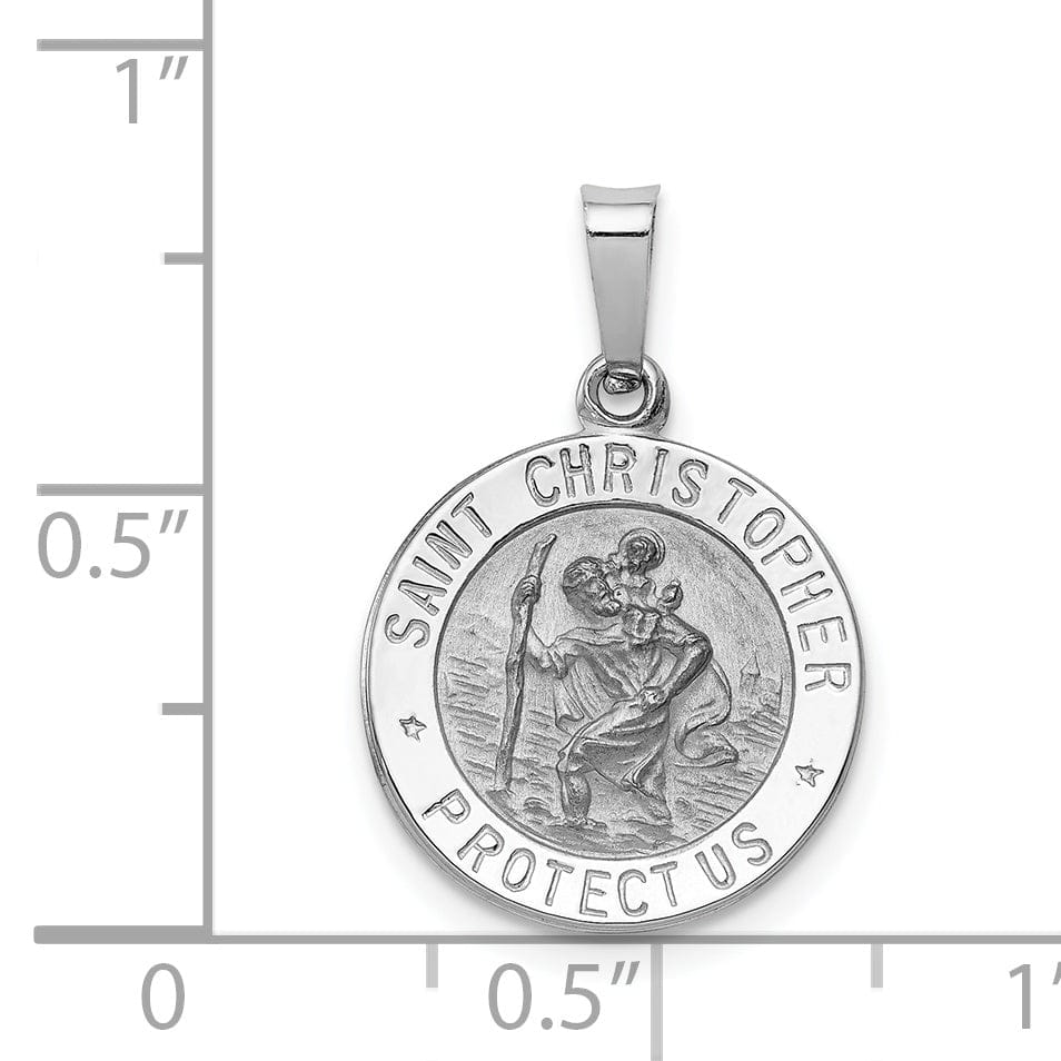 Lovely Rita's Pendants & Charms 14k White Gold Saint Christopher Medal Pendant