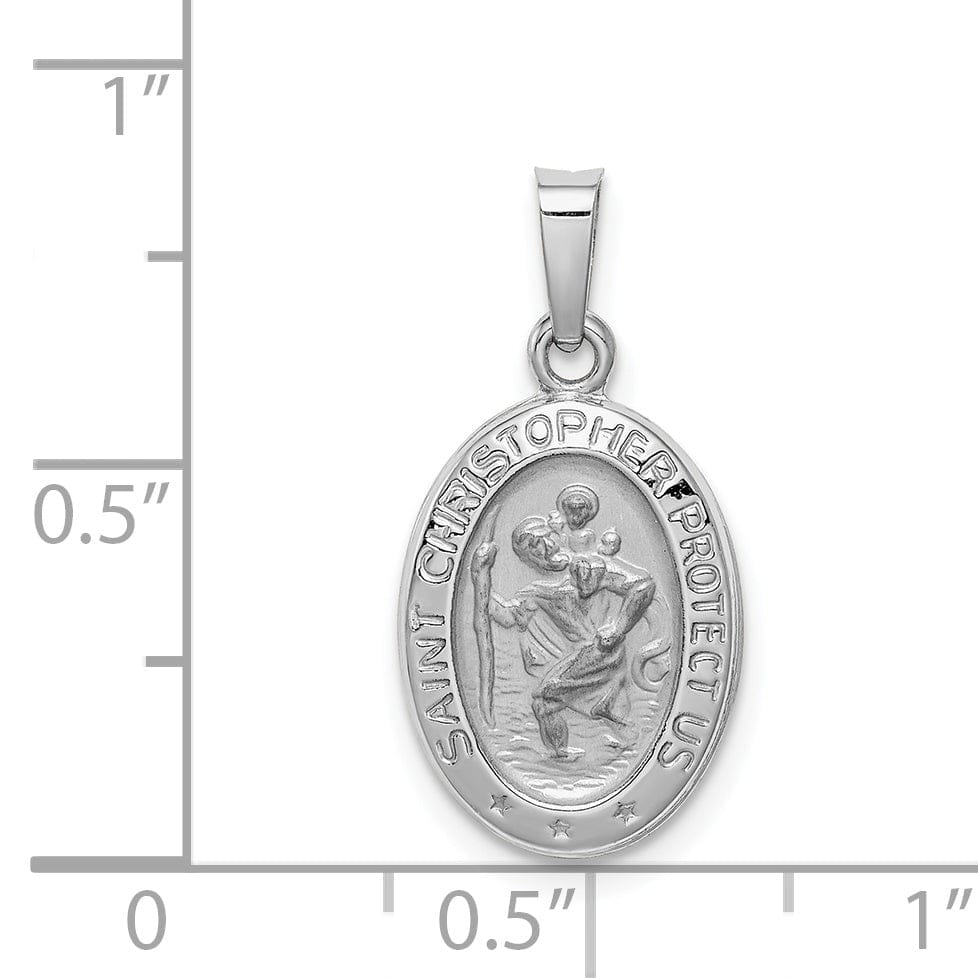 Lovely Rita's Pendants & Charms 14k White Gold Saint Christopher Medal Pendant