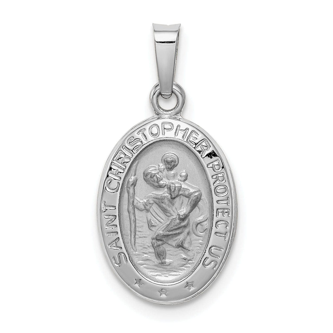 Lovely Rita's Pendants & Charms 14k White Gold Saint Christopher Medal Pendant