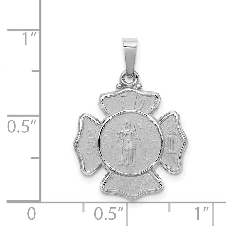 Lovely Rita's Pendants & Charms 14k White Gold Saint Florian Badge Pendant