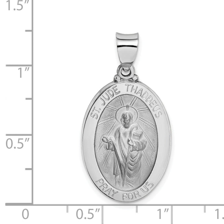 Lovely Rita's Pendants & Charms 14k White Gold Saint Jude Thaddeus Medal Pendant
