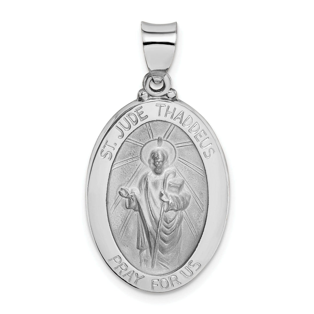 Lovely Rita's Pendants & Charms 14k White Gold Saint Jude Thaddeus Medal Pendant