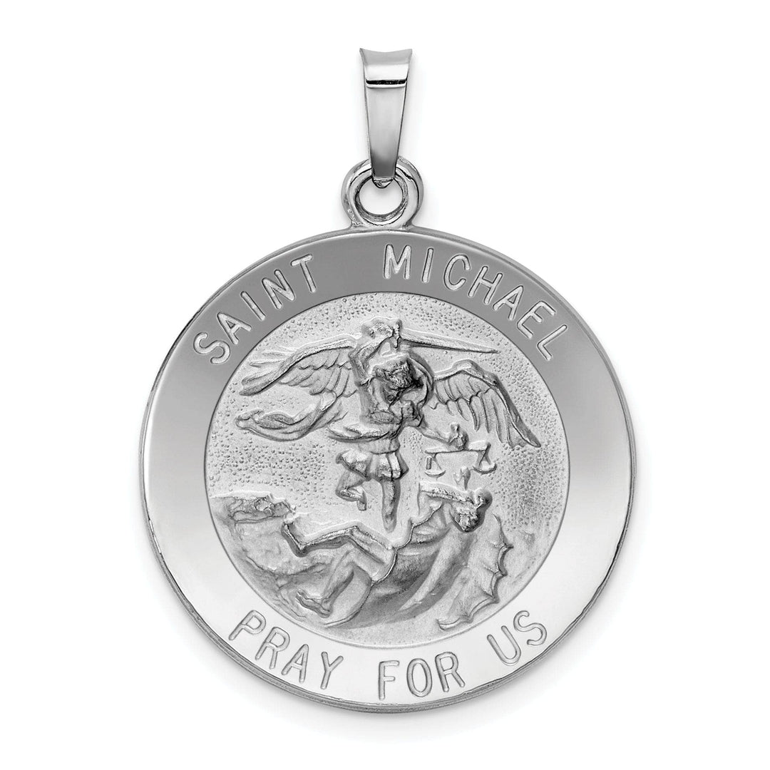 Lovely Rita's Pendants & Charms 14k White Gold Saint Michael Medal Pendant