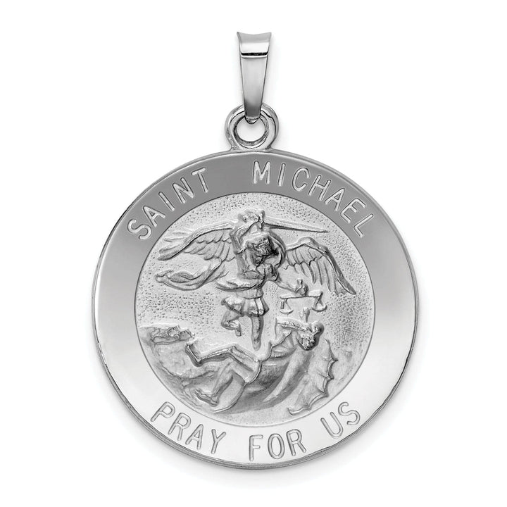 Lovely Rita's Pendants & Charms 14k White Gold Saint Michael Medal Pendant