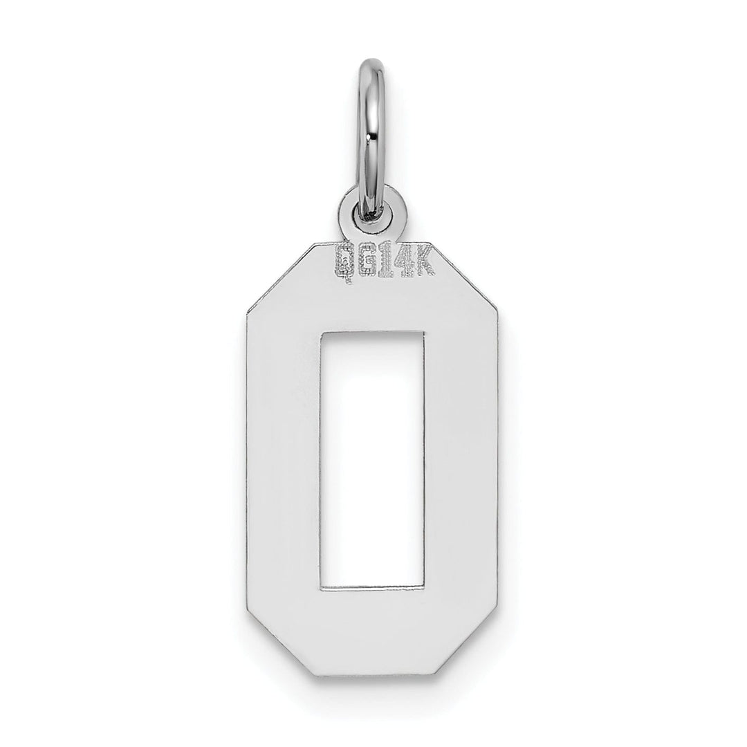 Lovely Rita's Pendants & Charms 14k White Gold Satin Brush Finish Medium Size Number 0 Charm Pendant