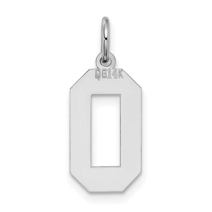 Lovely Rita's Pendants & Charms 14k White Gold Satin Brush Finish Medium Size Number 0 Charm Pendant