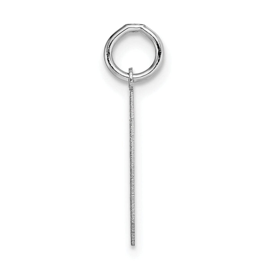 Lovely Rita's Pendants & Charms 14k White Gold Satin Brush Finish Medium Size Number 0 Charm Pendant