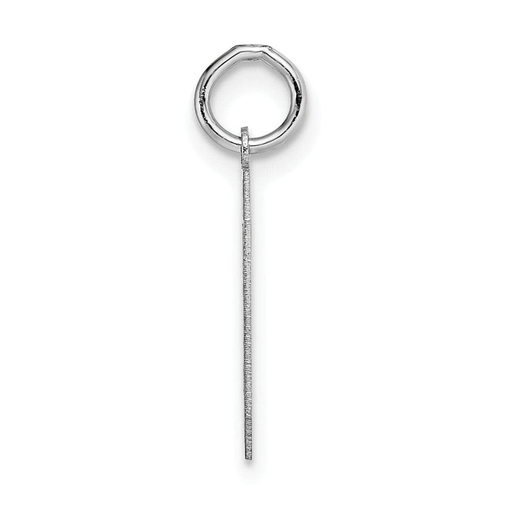Lovely Rita's Pendants & Charms 14k White Gold Satin Brush Finish Medium Size Number 0 Charm Pendant