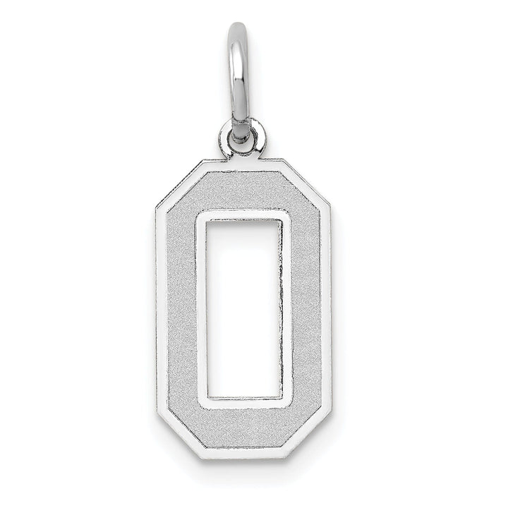 Lovely Rita's Pendants & Charms 14k White Gold Satin Brush Finish Medium Size Number 0 Charm Pendant