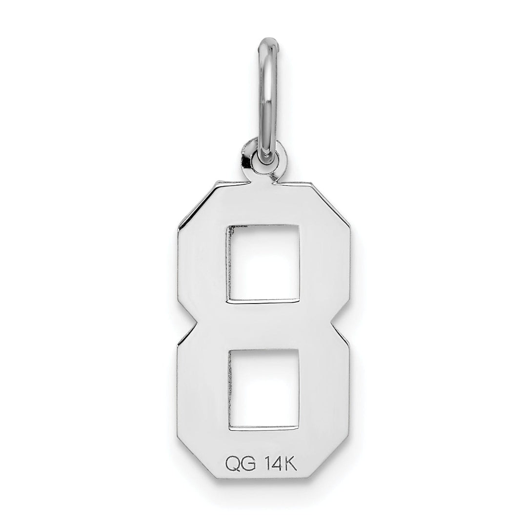 Lovely Rita's Pendants & Charms 14k White Gold Satin Brush Finish Medium Size Number 8 Charm Pendant