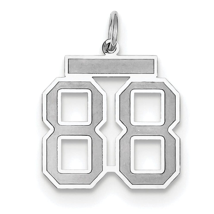 Lovely Rita's Pendants & Charms 14k White Gold Satin Brush Finish Medium Size Number 88 Charm Pendant