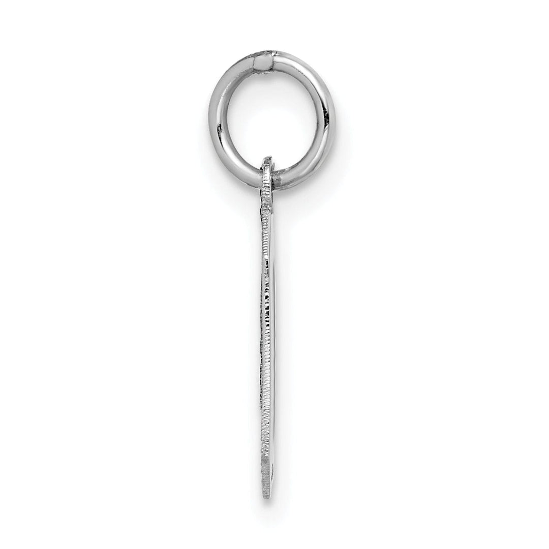 Lovely Rita's Pendants & Charms 14k White Gold Satin Brush Finish Small Size Number 0 Charm Pendant