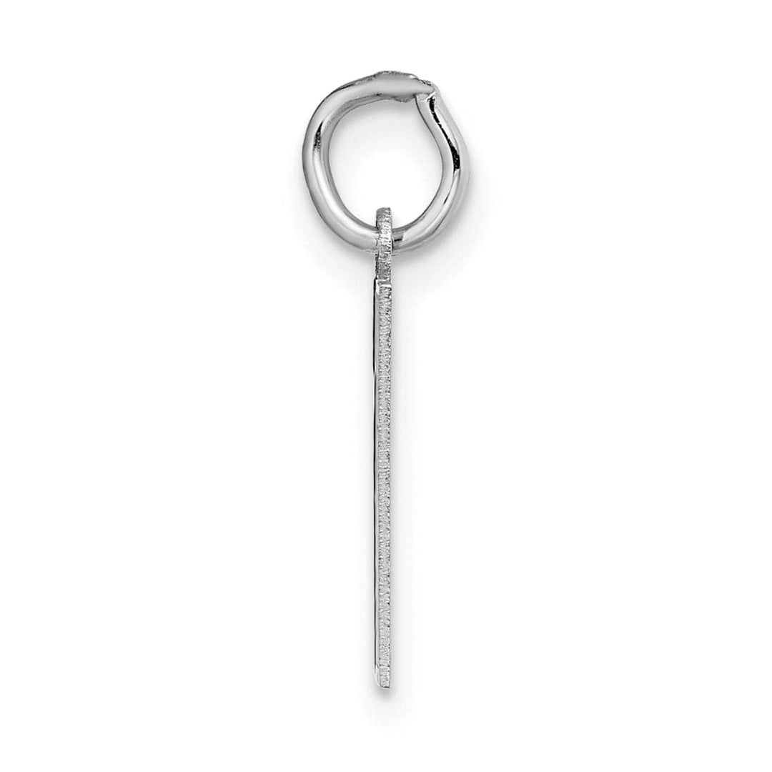 Lovely Rita's Pendants & Charms 14k White Gold Satin Brush Finish Small Size Number 1 Charm Pendant