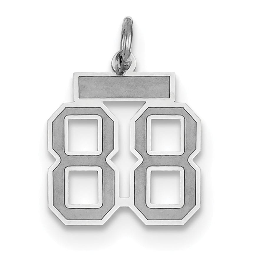 Lovely Rita's Pendants & Charms 14k White Gold Satin Brush Finish Small Size Number 88 Charm Pendant