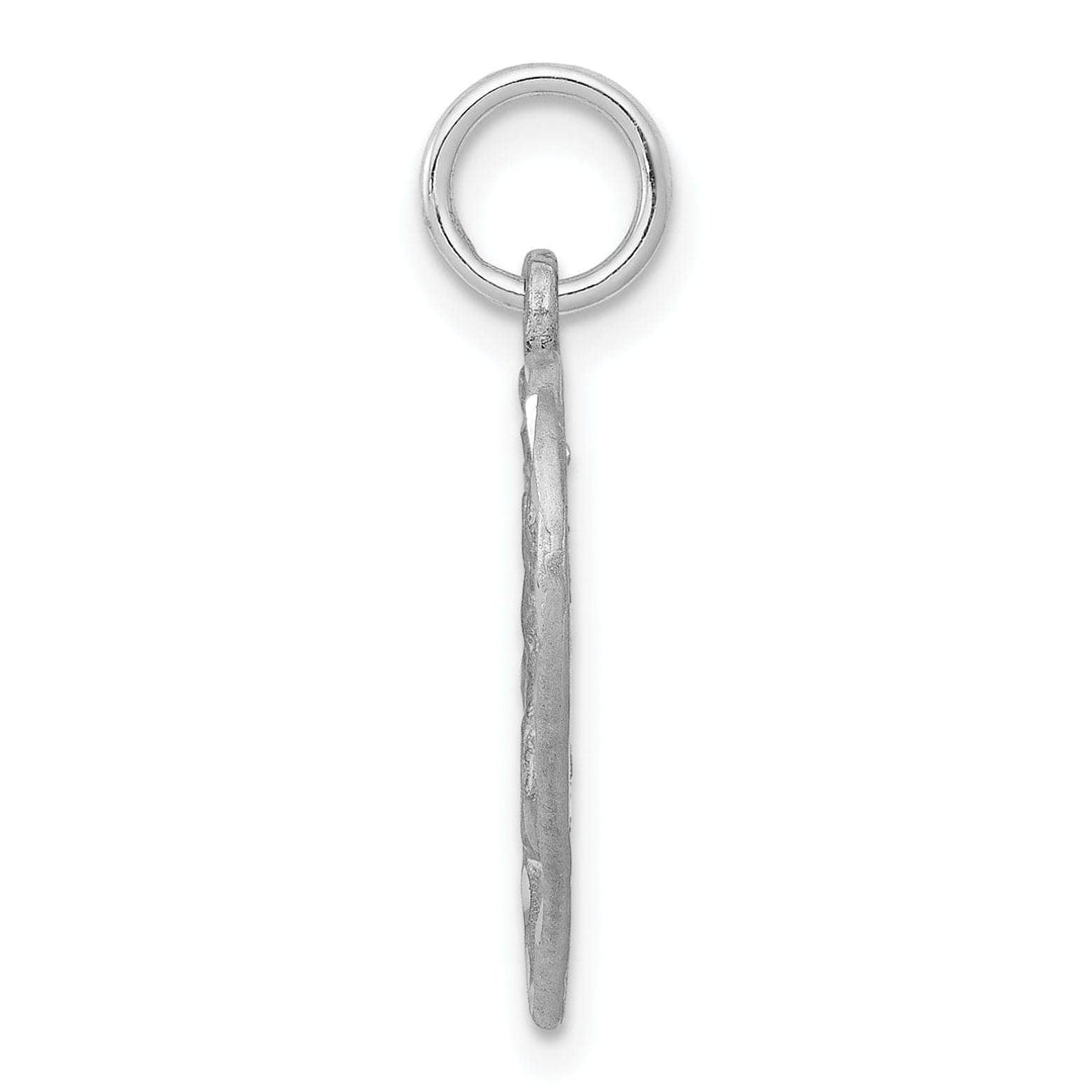 Lovely Rita's Pendants & Charms 14k White Gold Satin D.C Finish Closed Back Angel in Heart Pendant