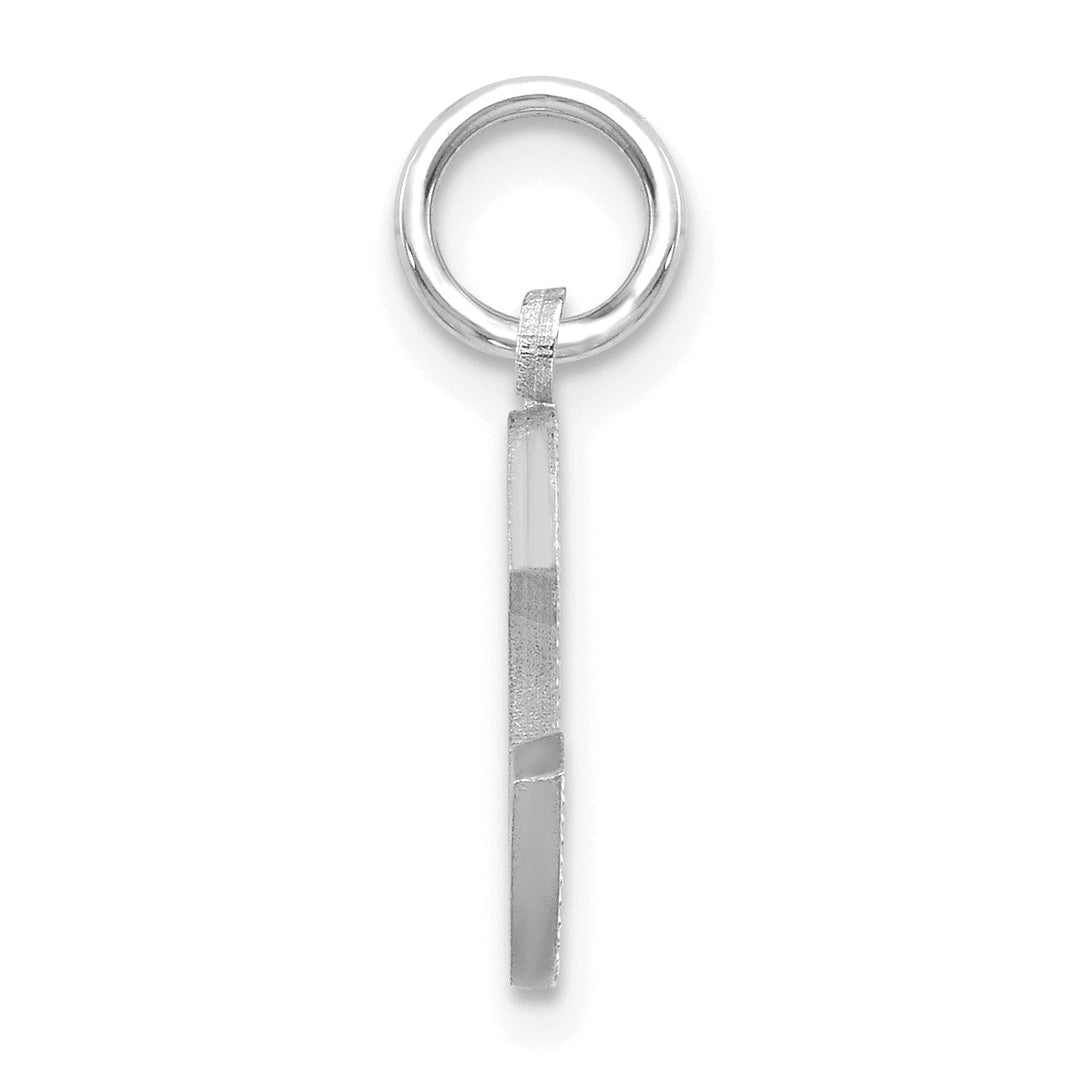 Lovely Rita's Pendants & Charms 14k White Gold Satin Diamond Cut Finish Letter C Initial Pendant