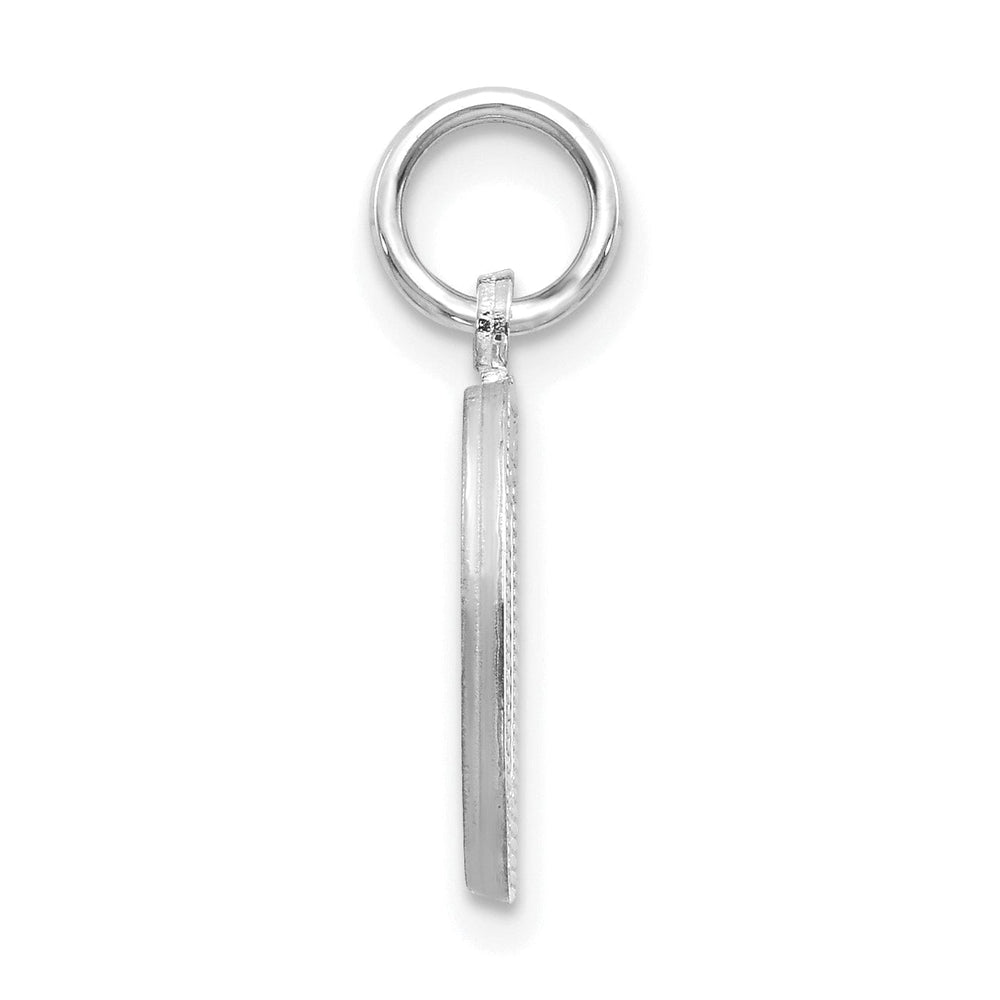 Lovely Rita's Pendants & Charms 14k White Gold Satin Diamond Cut Finish Letter D Initial Pendant