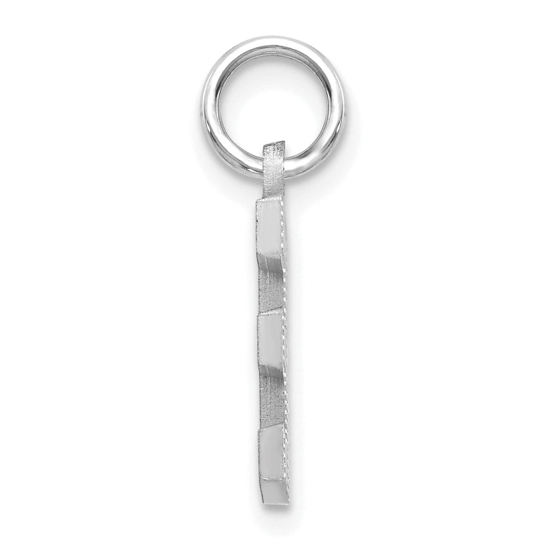 Lovely Rita's Pendants & Charms 14k White Gold Satin Diamond Cut Finish Letter E Initial Pendant