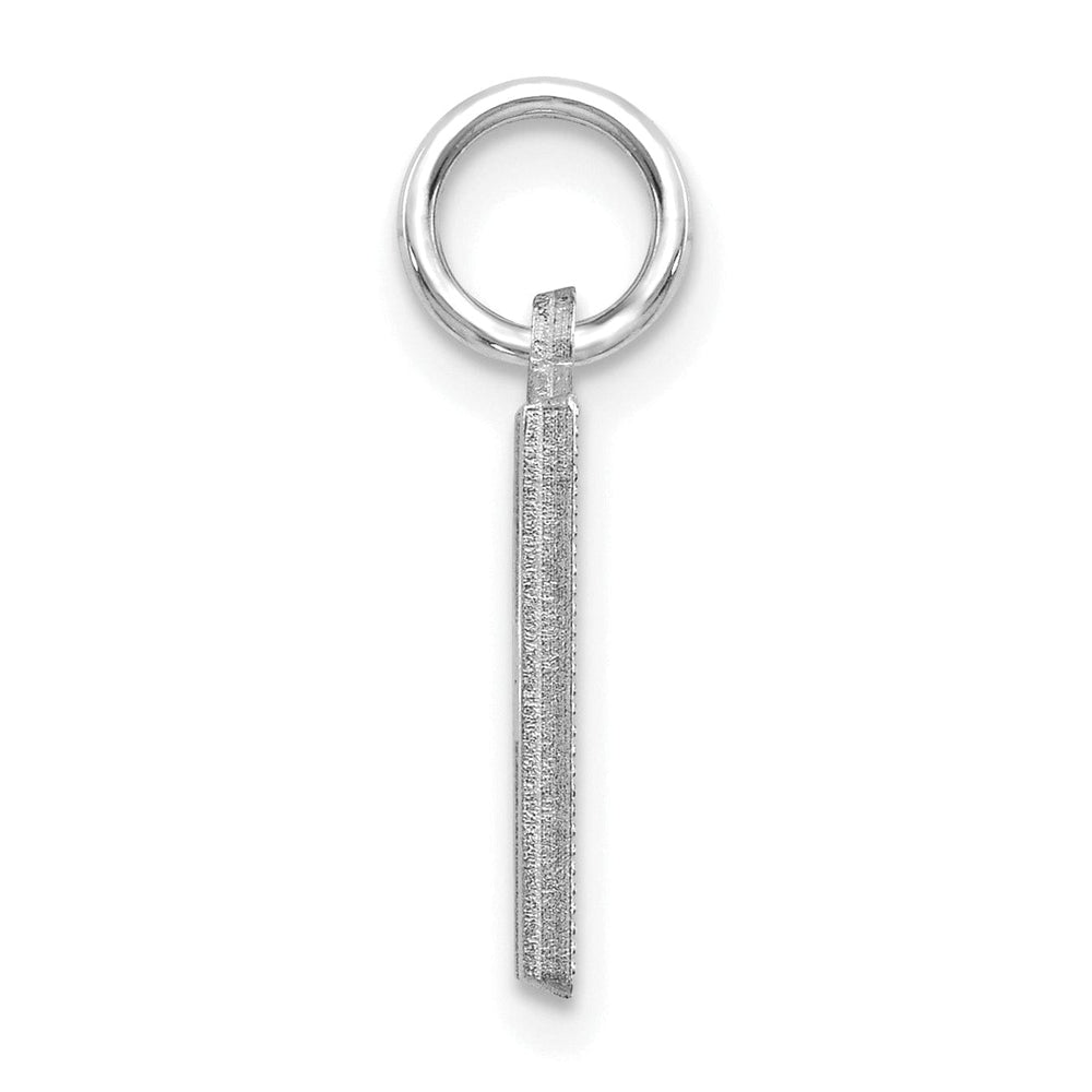 Lovely Rita's Pendants & Charms 14k White Gold Satin Diamond Cut Finish Letter H Initial Pendant