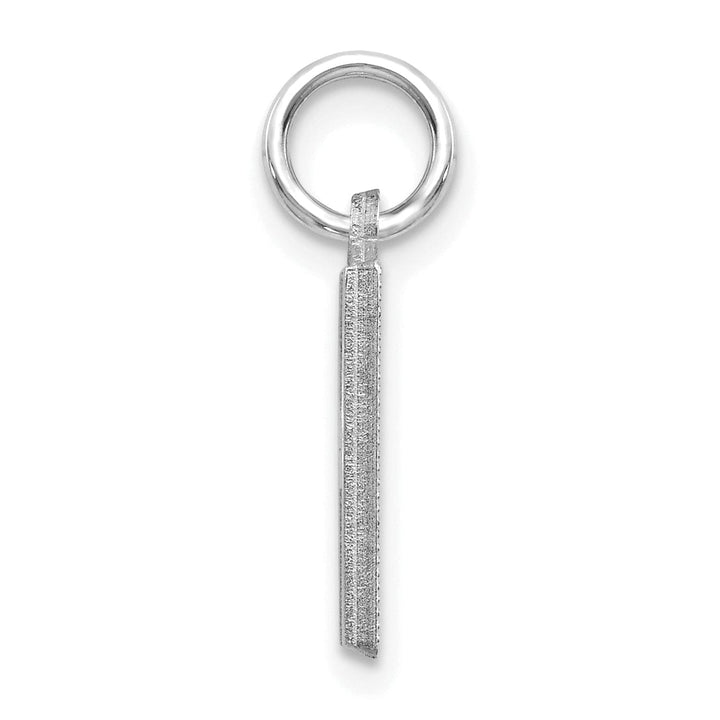 Lovely Rita's Pendants & Charms 14k White Gold Satin Diamond Cut Finish Letter H Initial Pendant