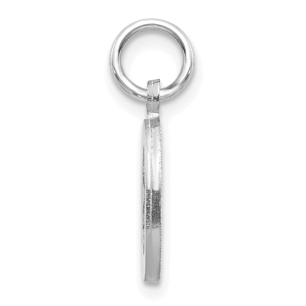 Lovely Rita's Pendants & Charms 14k White Gold Satin Diamond Cut Finish Letter O Initial Pendant