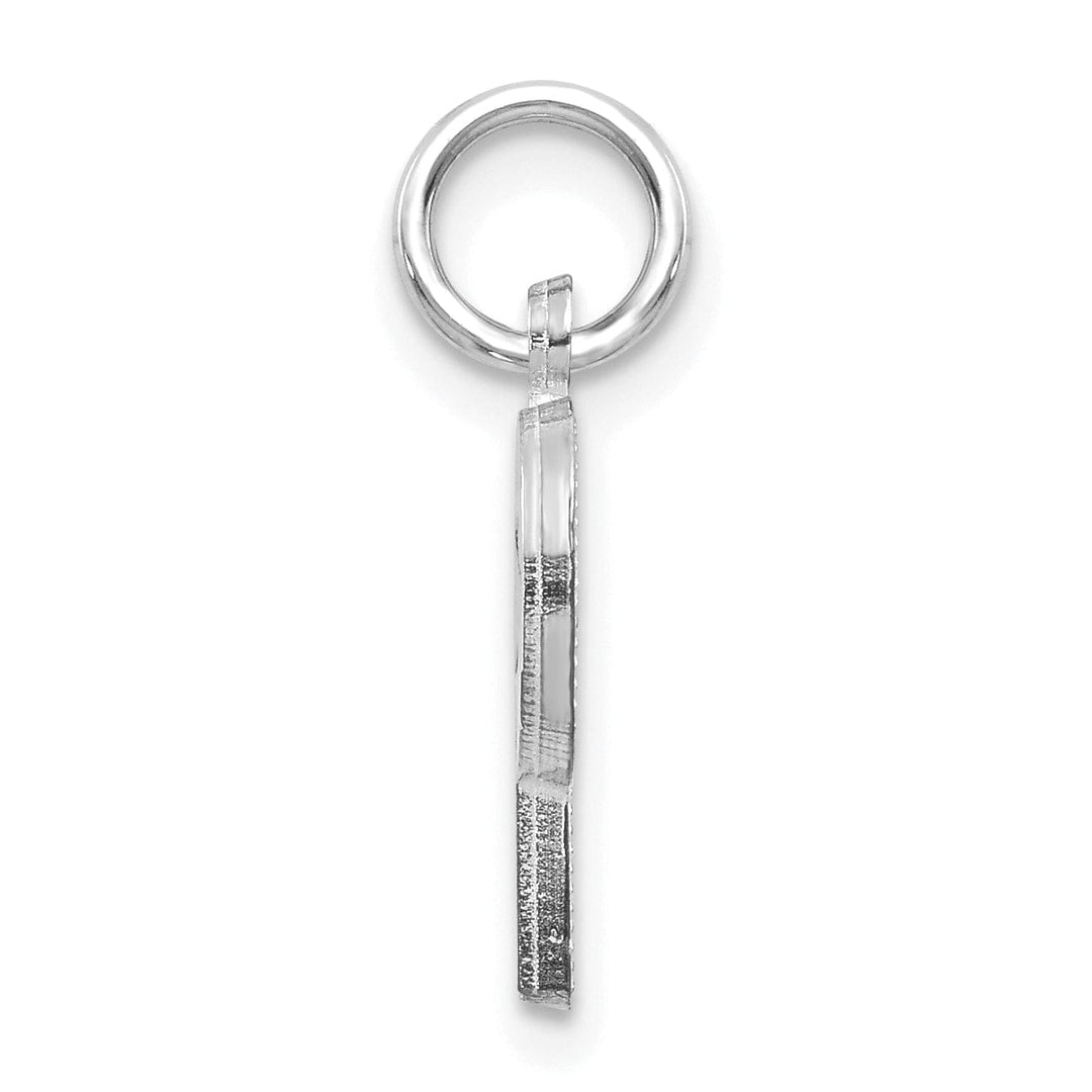 Lovely Rita's Pendants & Charms 14k White Gold Satin Diamond Cut Finish Letter P Initial Pendant