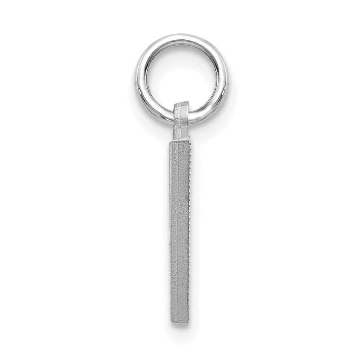 Lovely Rita's Pendants & Charms 14k White Gold Satin Diamond Cut Finish Letter V Initial Pendant