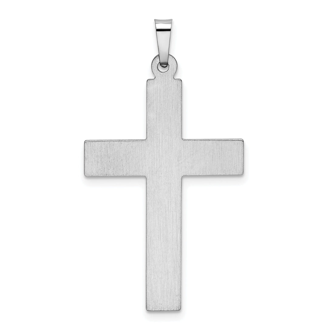 Lovely Rita's Pendants & Charms 14k White Gold Satin screw Design Cross Pendant