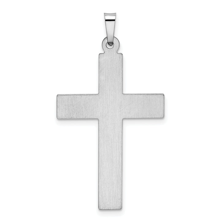 Lovely Rita's Pendants & Charms 14k White Gold Satin screw Design Cross Pendant
