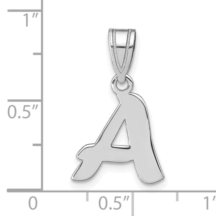 Lovely Rita's Pendants & Charms 14k White Gold Script Design Letter A Initial Pendant