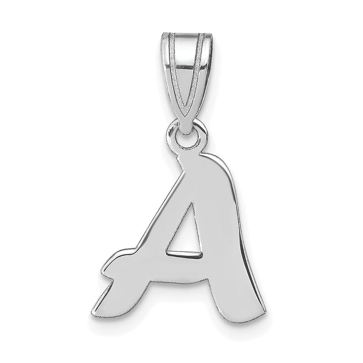 Lovely Rita's Pendants & Charms 14k White Gold Script Design Letter A Initial Pendant