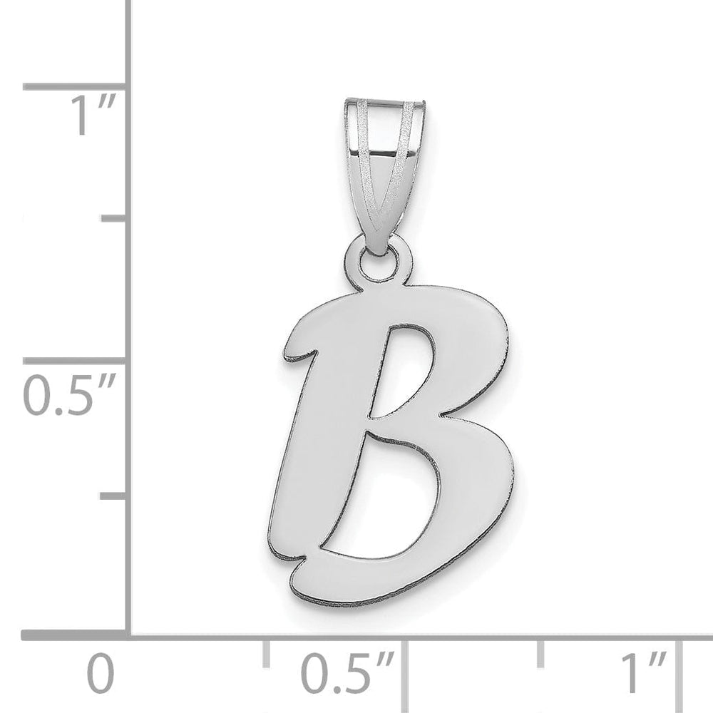 Lovely Rita's Pendants & Charms 14k White Gold Script Design Letter B Initial Pendant