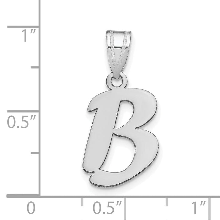 Lovely Rita's Pendants & Charms 14k White Gold Script Design Letter B Initial Pendant