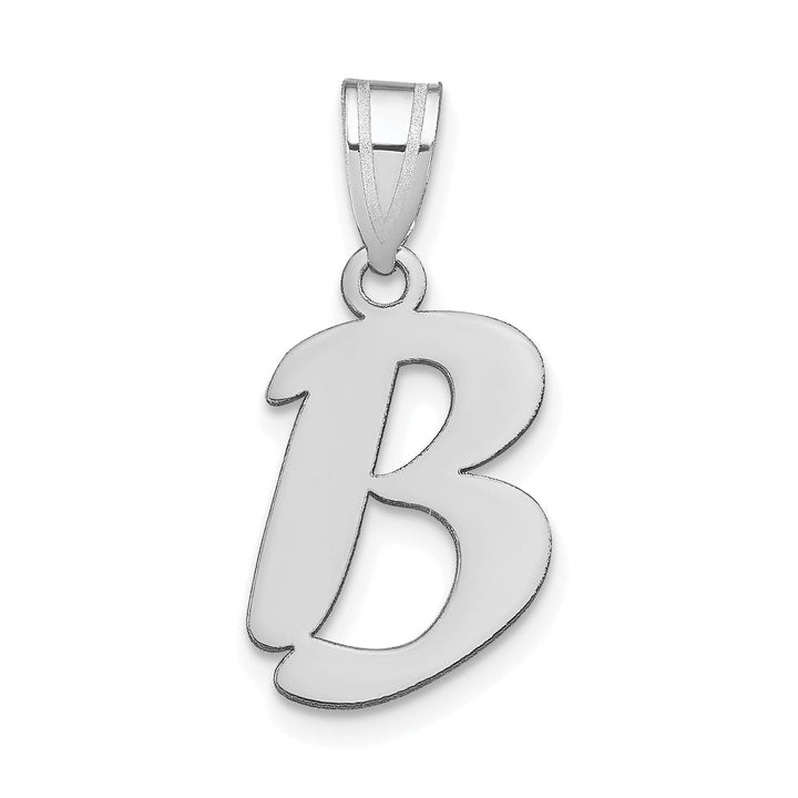 Lovely Rita's Pendants & Charms 14k White Gold Script Design Letter B Initial Pendant